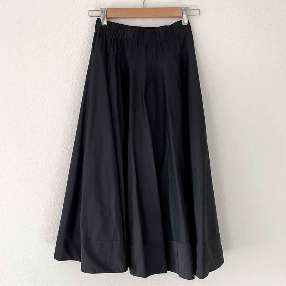 COS Navy Blue Midi Skirt with Pockets
